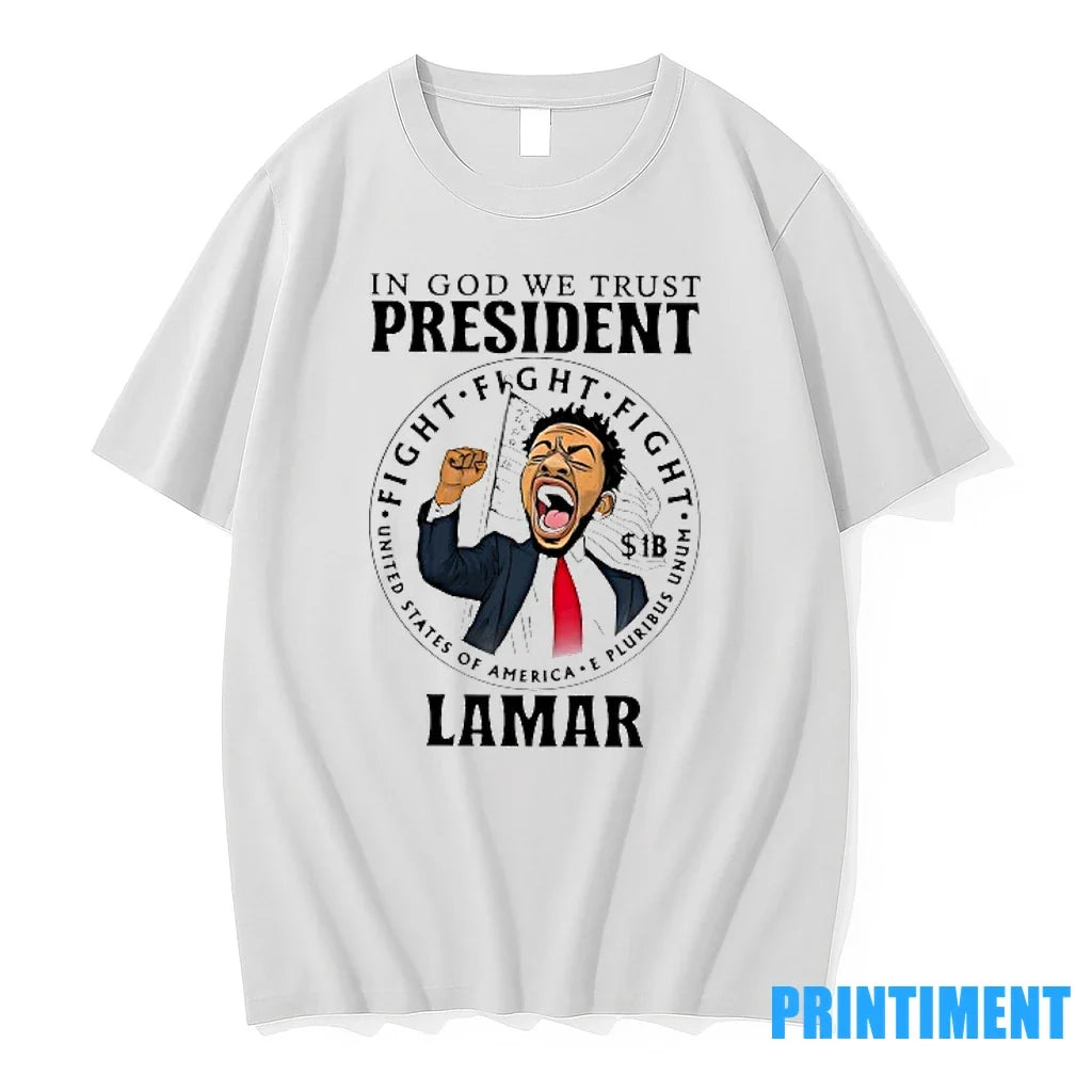 Kendrick Lamar In God We Trust President Fight - Adult & Kids T-Shirts, Sweatshirts & Hoodies apparel design preview 1