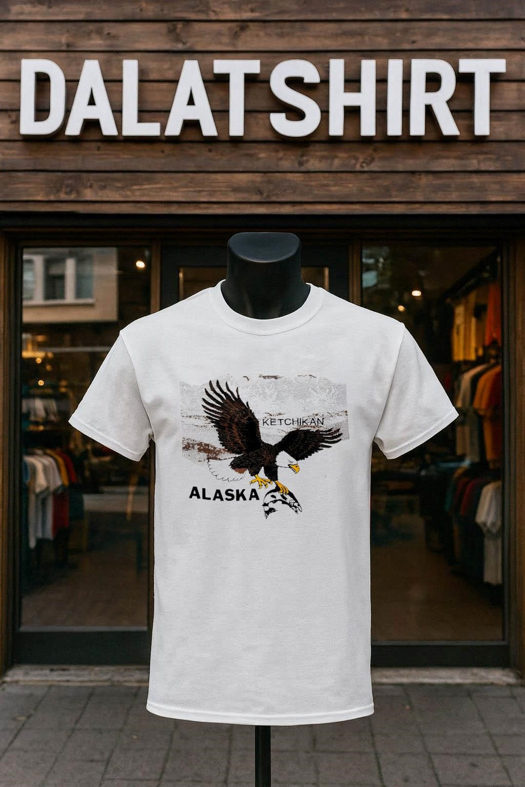 Ketchikan Alaska Eagle Catching Fish - Adult & Kids T-Shirts, Sweatshirts & Hoodies apparel design preview 1