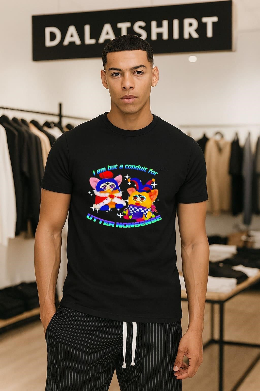King And Jester Furby I Am But A Conduit For Utter - Adult & Kids T-Shirts, Sweatshirts & Hoodies apparel design preview 1