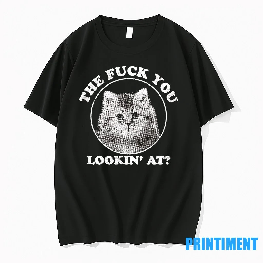 Kitten The Fuck You Looking At Sweater - Adult & Kids T-Shirts, Sweatshirts & Hoodies apparel design preview 1