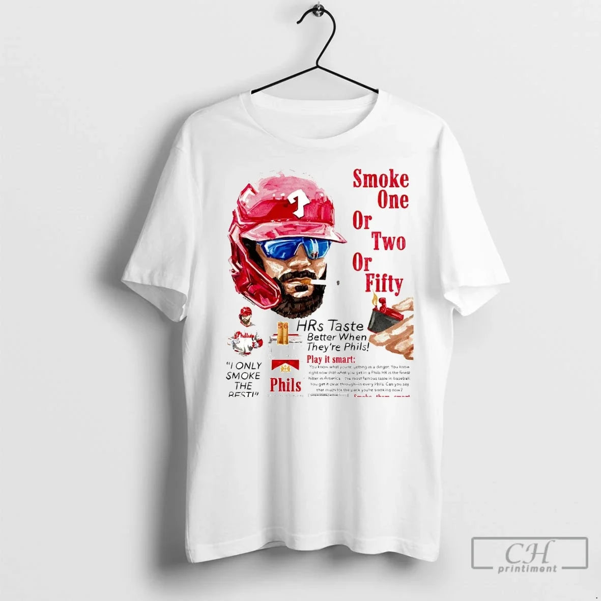 Kyle Schwarber Smoke One Or Two Fifty - Adult & Kids T-Shirts, Sweatshirts & Hoodies apparel design preview 1