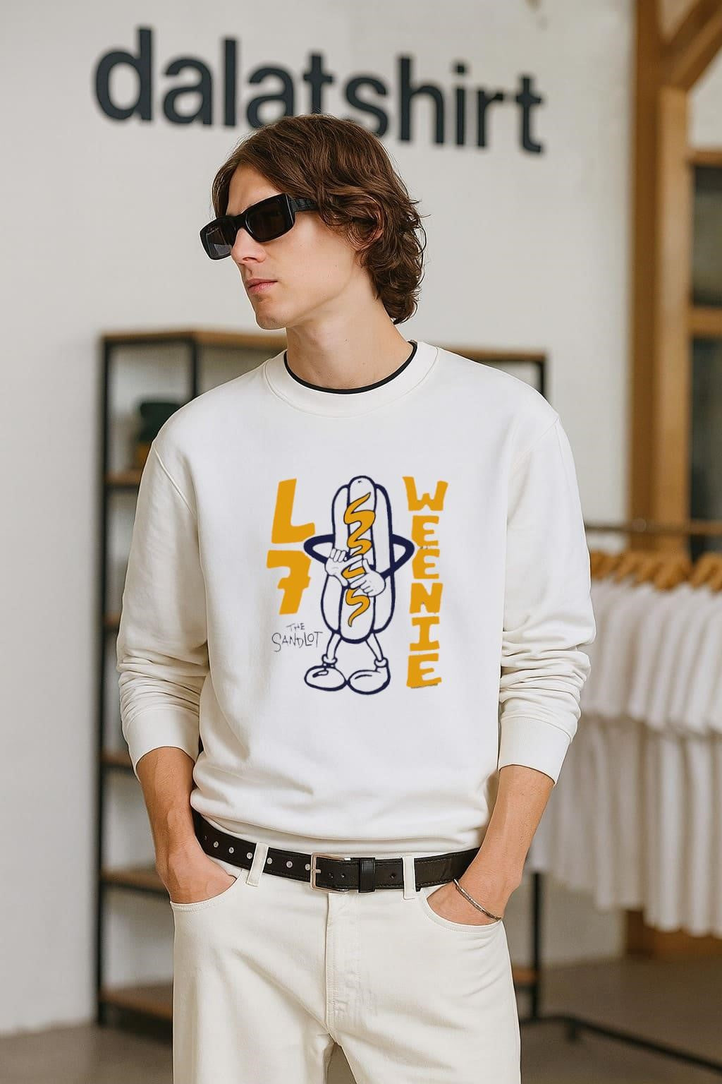 L7 Weenie the Sandlot Hot Dog Character - Adult & Kids T-Shirts, Sweatshirts & Hoodies apparel design preview 2