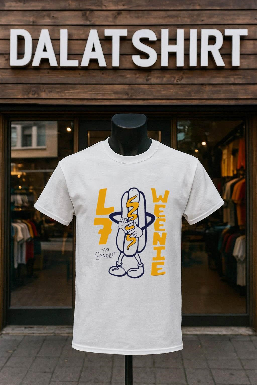 L7 Weenie the Sandlot Hot Dog Character - Adult & Kids T-Shirts, Sweatshirts & Hoodies apparel design preview 1