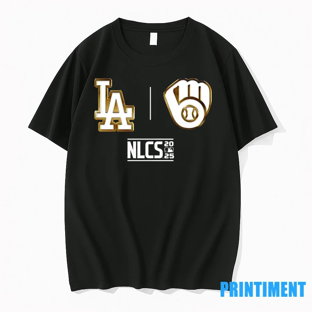 La Dodgers Vs Brewers 2025 Nlcs Game Logo Sweater - Adult & Kids T-Shirts, Sweatshirts & Hoodies apparel design preview 1