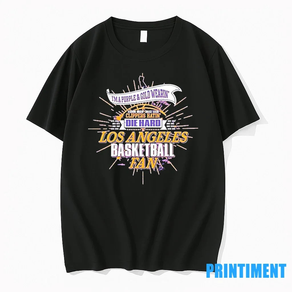 La Lakers Im A Purple And Gold Wearing Die Hard - Adult & Kids T-Shirts, Sweatshirts & Hoodies apparel design preview 1