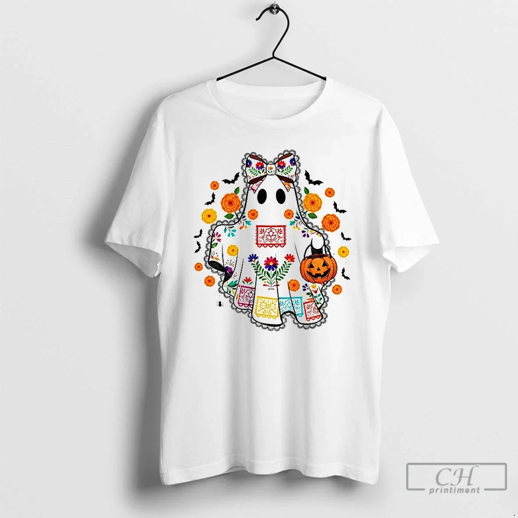 Lace Ghost Mexican Halloween Cute Spooky - Adult & Kids T-Shirts, Sweatshirts & Hoodies apparel design preview 1