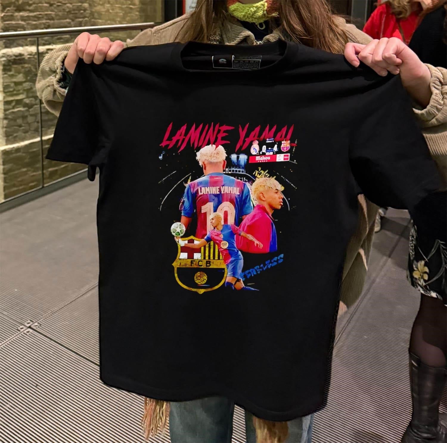 Lamine Yamal 10 FCB Barcelona Football Player - Adult & Kids T-Shirts, Sweatshirts & Hoodies apparel design preview 2