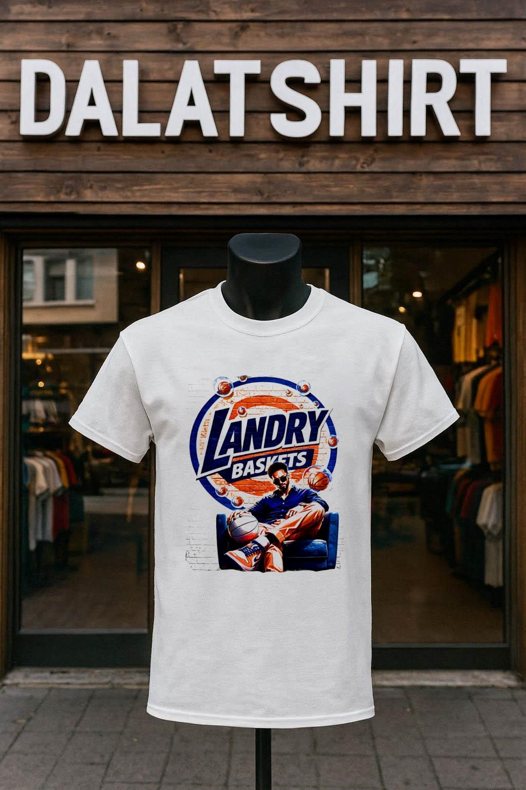 Landry Baskets Basketball Player Sitting In Chair - Adult & Kids T-Shirts, Sweatshirts & Hoodies apparel design preview 1