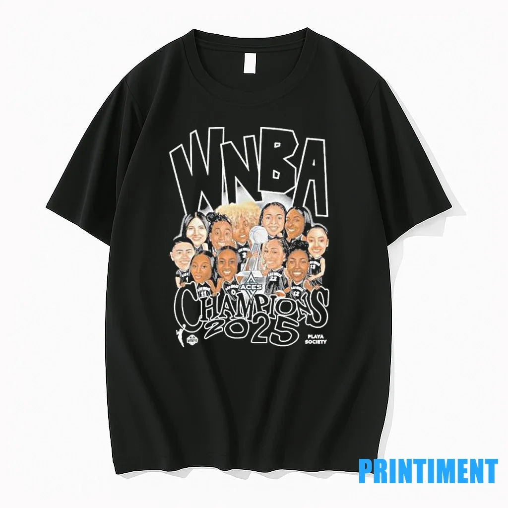 Las Vegas Aces 2025 Wnba Champions Team Caricature - Adult & Kids T-Shirts, Sweatshirts & Hoodies apparel design preview 1