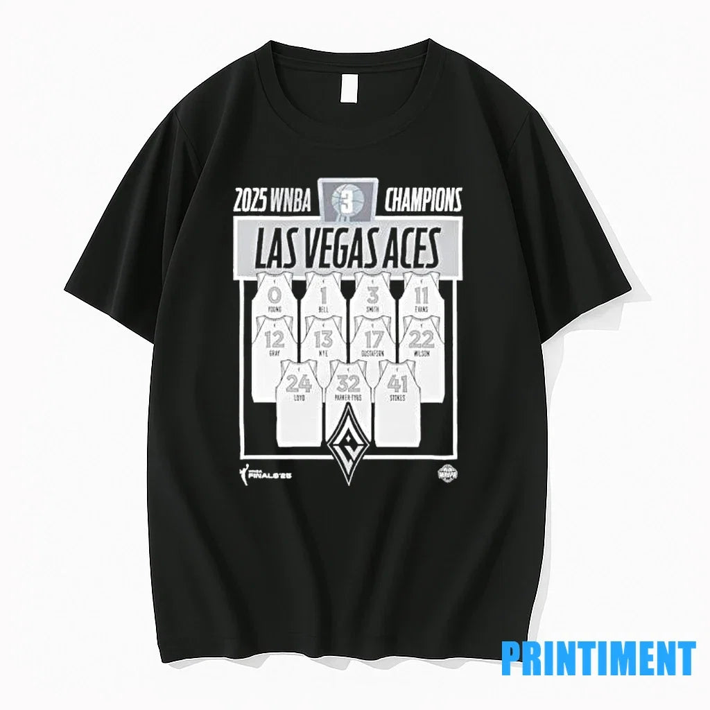Las Vegas Aces 2025 Wnba Finals Champions Jersey - Adult & Kids T-Shirts, Sweatshirts & Hoodies apparel design preview 1