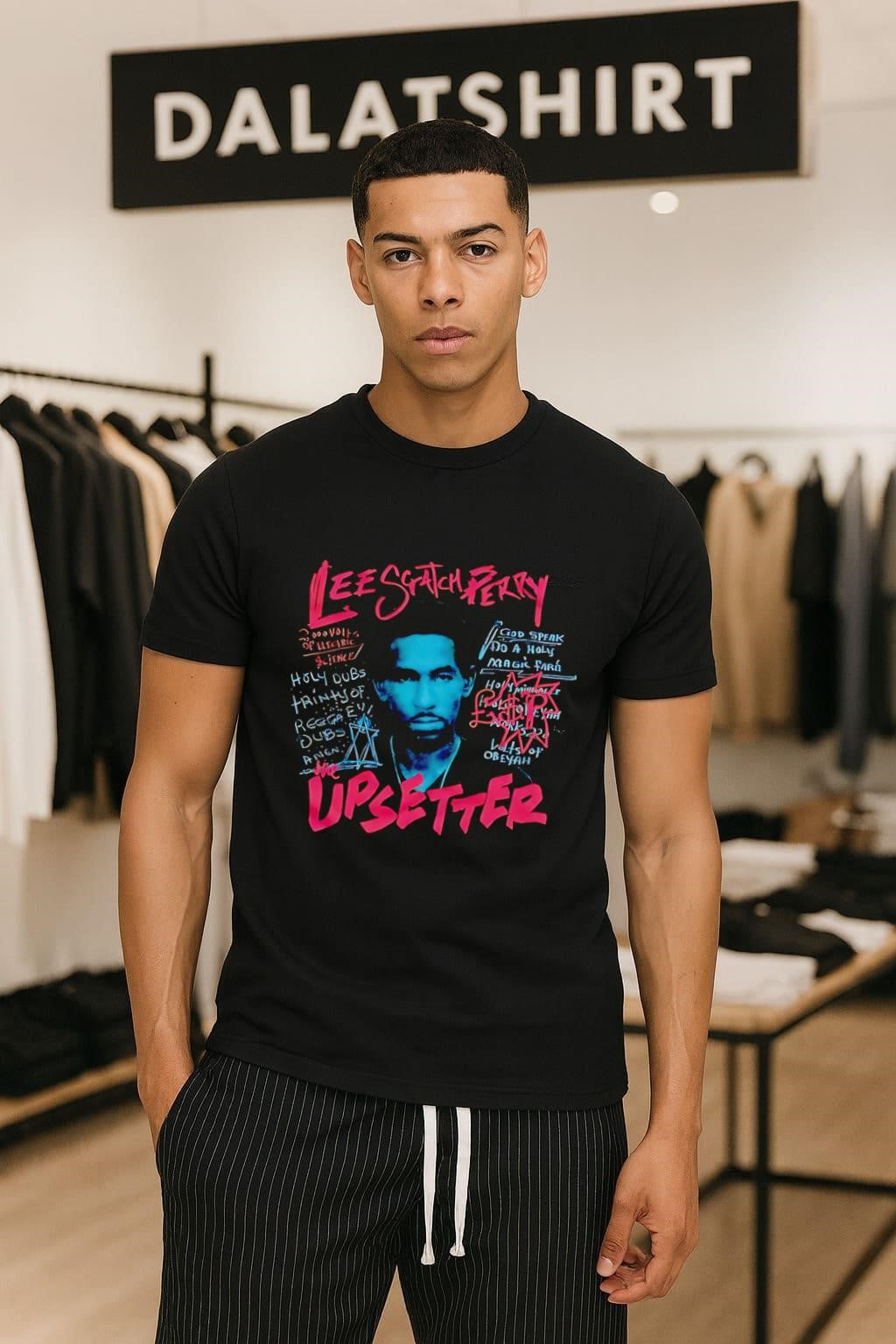 Lee Scratch Perry The Upsetter Reggae Artist Script - Adult & Kids T-Shirts, Sweatshirts & Hoodies apparel design preview 1