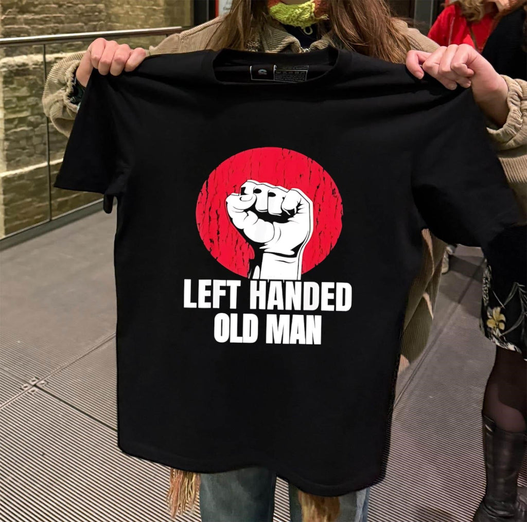 Left Handed Old Man Fist Red Circle - Adult & Kids T-Shirts, Sweatshirts & Hoodies apparel design preview 2