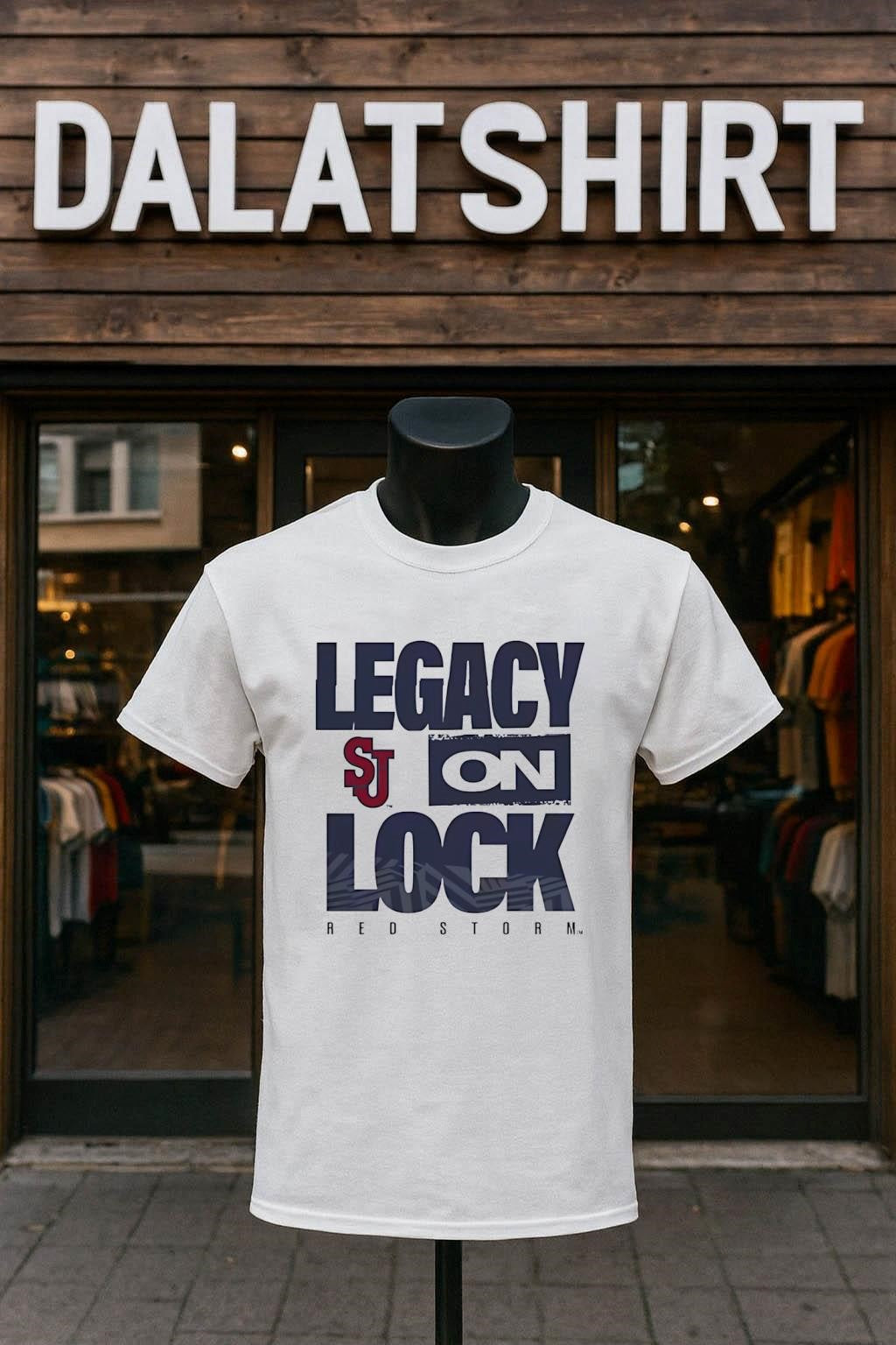Legacy On Lock St. John's Red Storm Logo - Adult & Kids T-Shirts, Sweatshirts & Hoodies apparel design preview 1