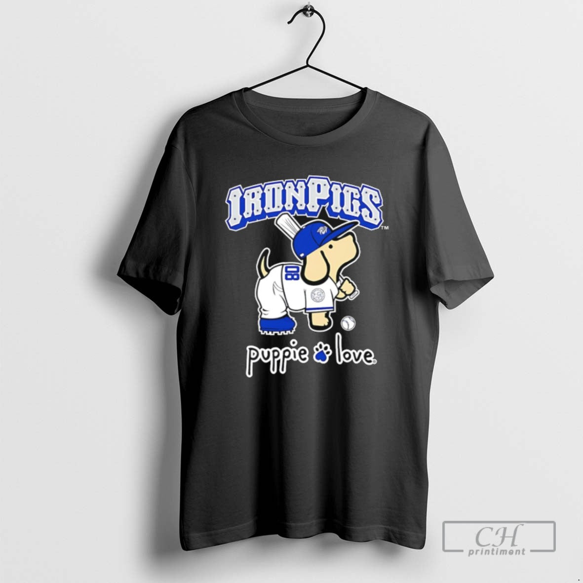 Lehigh Valley Ironpigs Puppie Love Dog - Adult & Kids T-Shirts, Sweatshirts & Hoodies apparel design preview 1