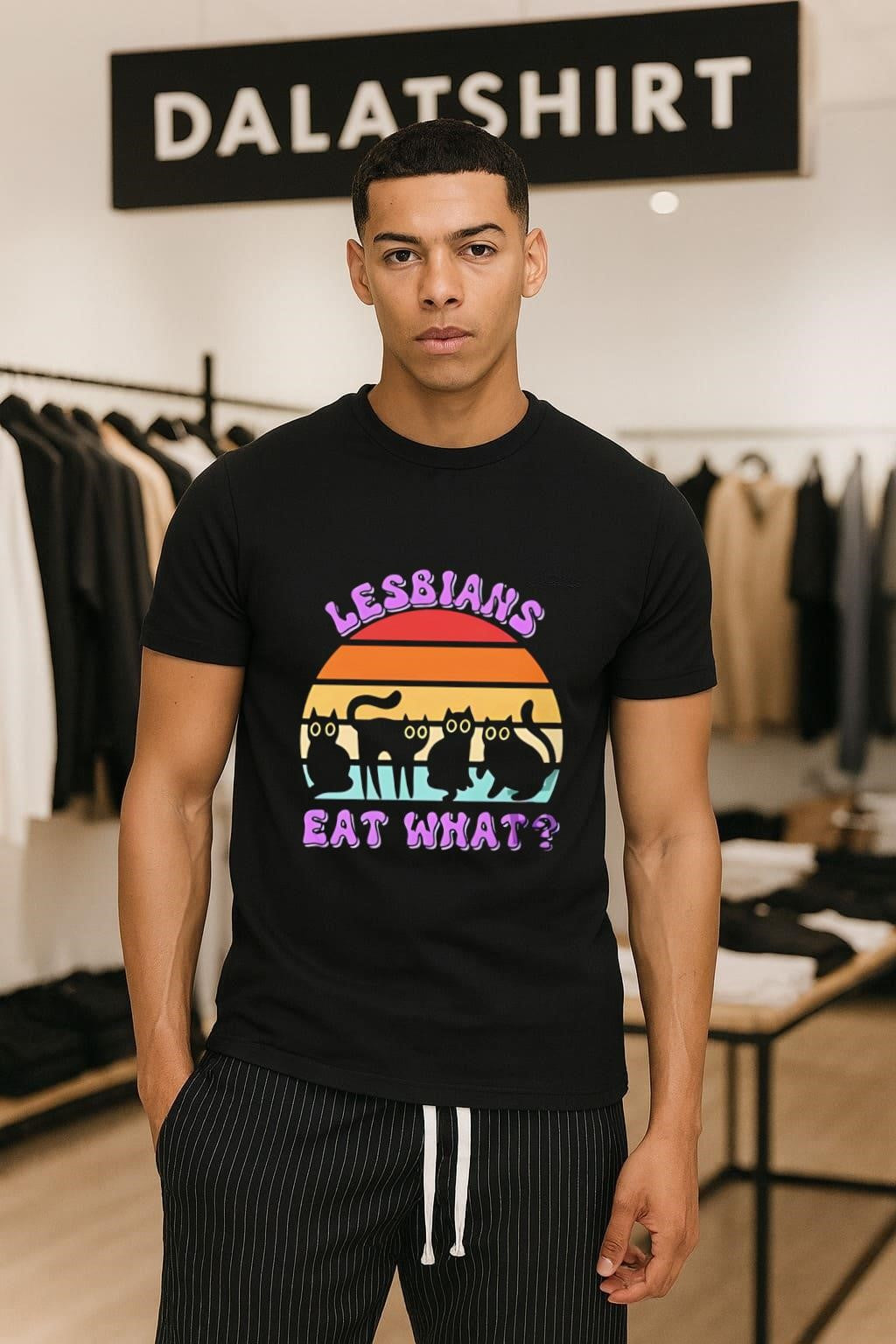 Lesbians Eat What Cats vintage - Adult & Kids T-Shirts, Sweatshirts & Hoodies apparel design preview 1