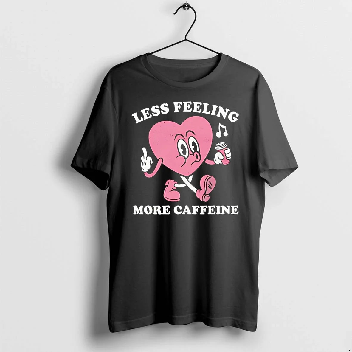 Less Feeling More Caffeine Heart Sweater - Adult & Kids T-Shirts, Sweatshirts & Hoodies apparel design preview 1