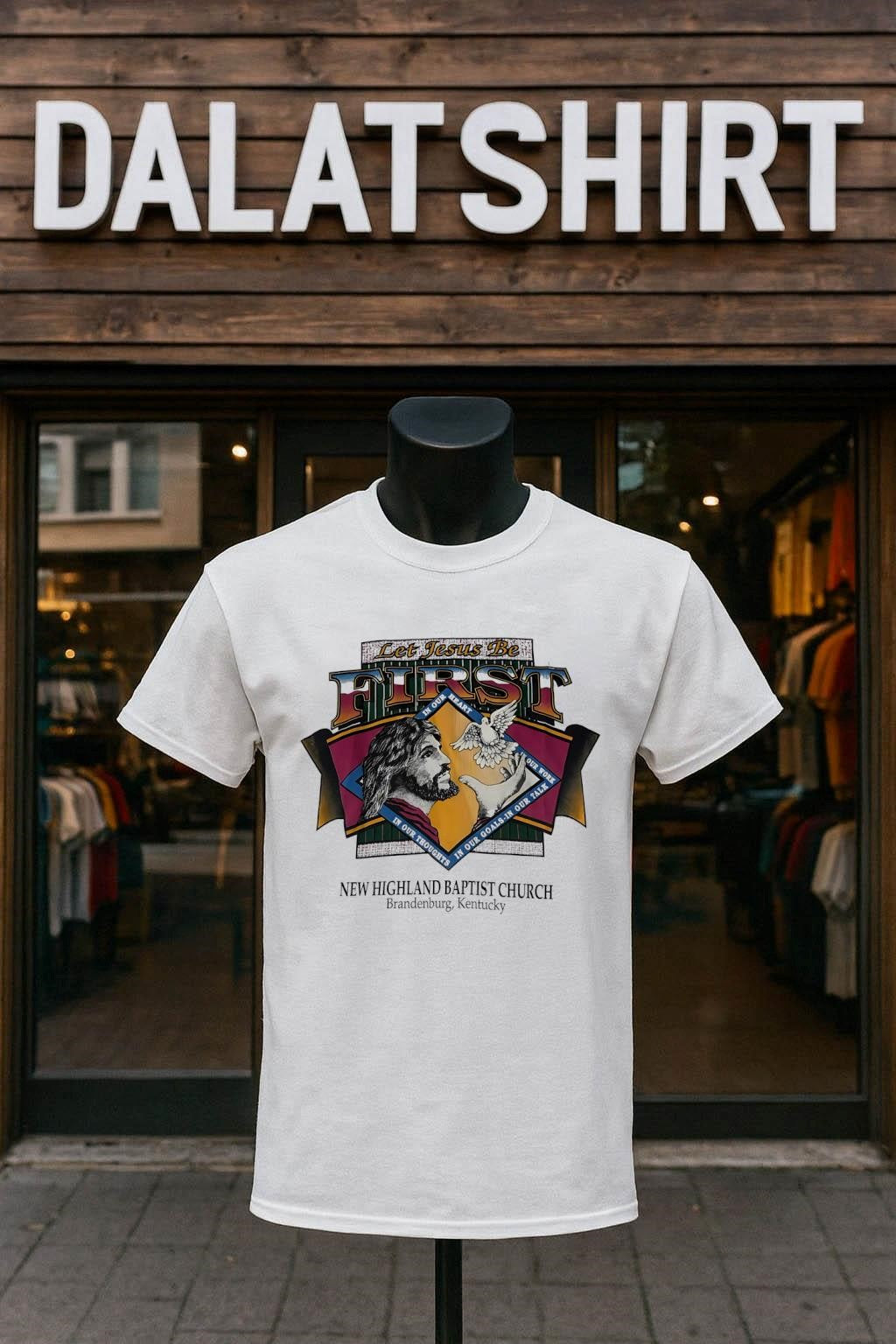 Let Jesus Be First New Highland Baptist Church - Adult & Kids T-Shirts, Sweatshirts & Hoodies apparel design preview 1