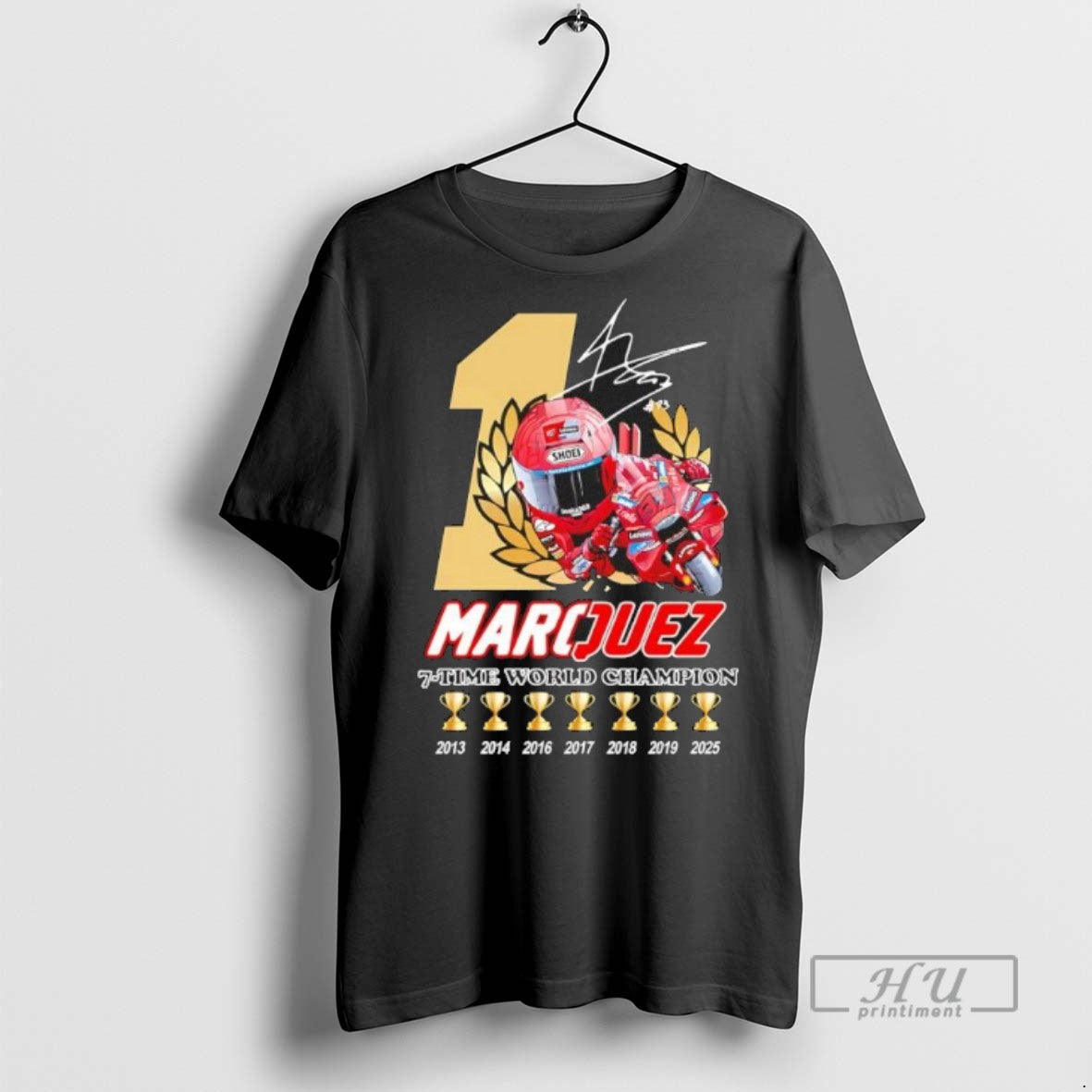Limited Edition Marc Marquez 7 Time World Champions - Adult & Kids T-Shirts, Sweatshirts & Hoodies apparel design preview 1