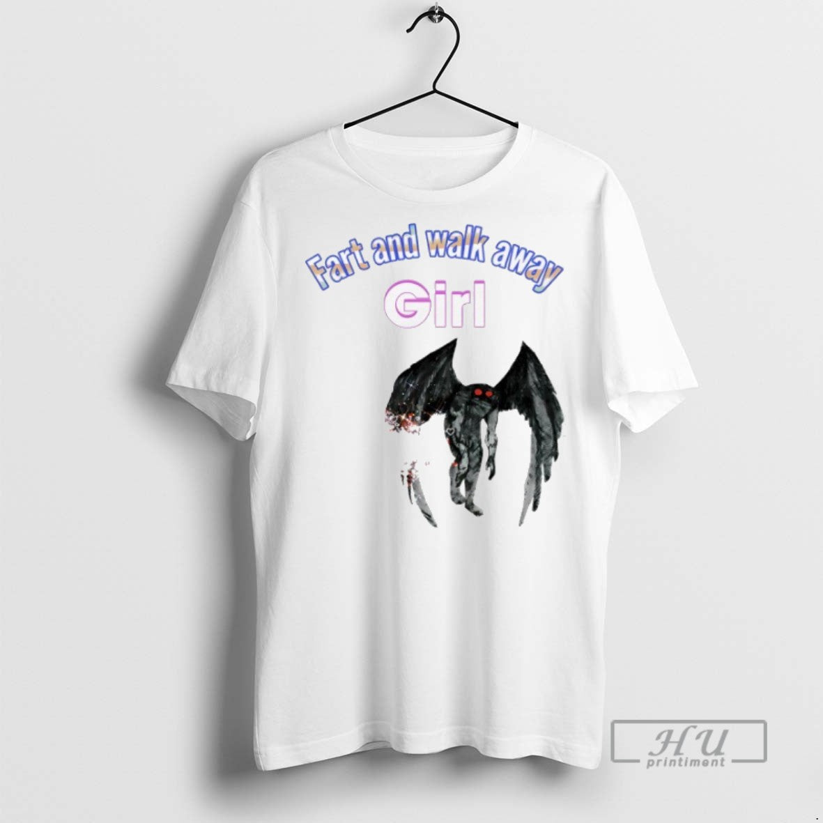 Limited Edition Mothman Fart And Walk Away Girl - Adult & Kids T-Shirts, Sweatshirts & Hoodies apparel design preview 1