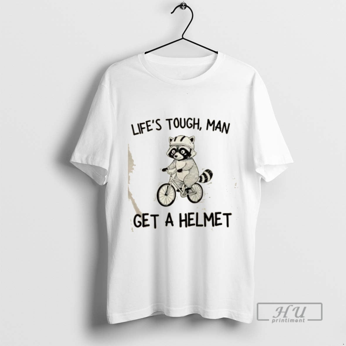 Limited Edition Raccoon Bicycle Lifes Tough Man Get A - Adult & Kids T-Shirts, Sweatshirts & Hoodies apparel design preview 1