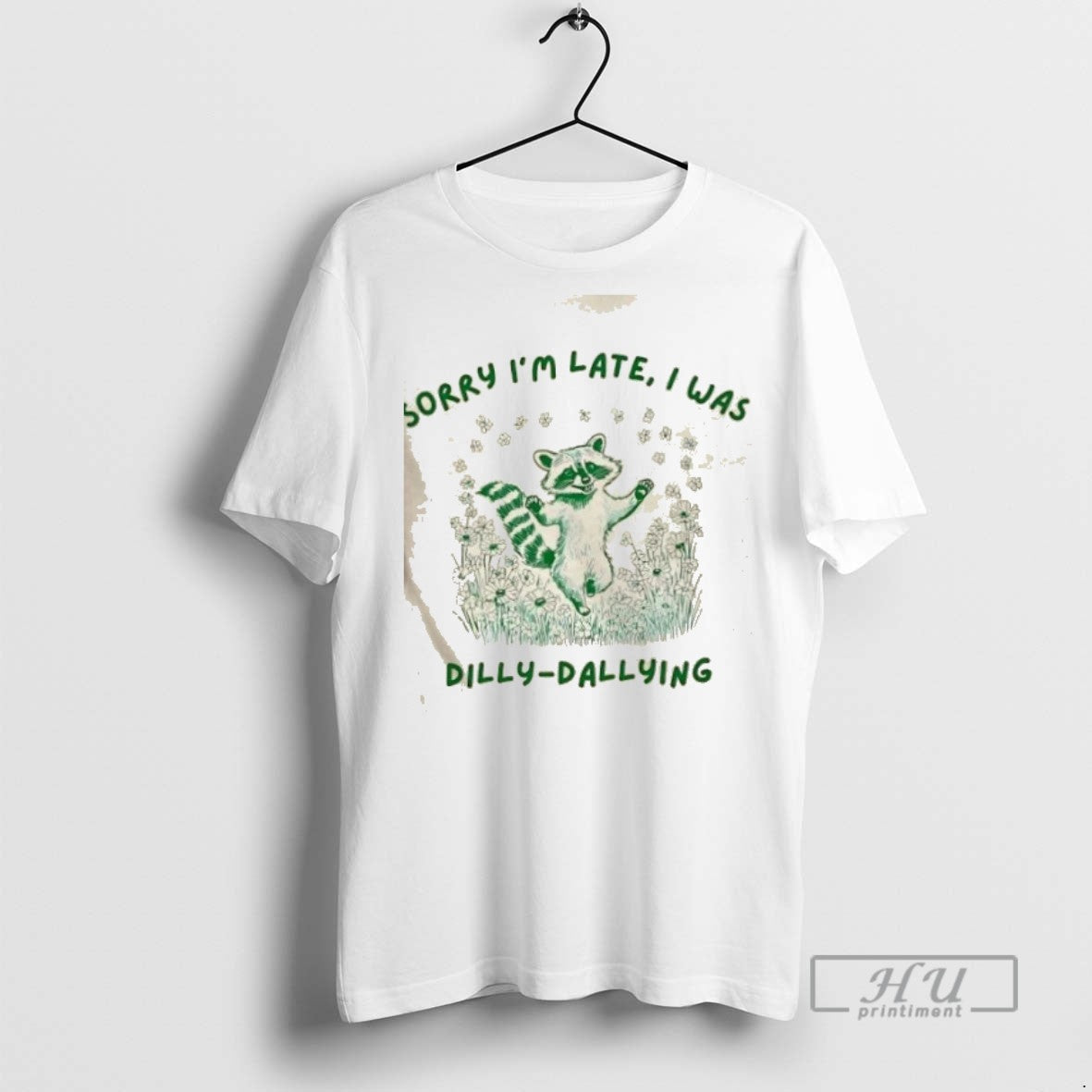 Limited Edition Raccoon Sorry Im Late I Was Dilly - Adult & Kids T-Shirts, Sweatshirts & Hoodies apparel design preview 1