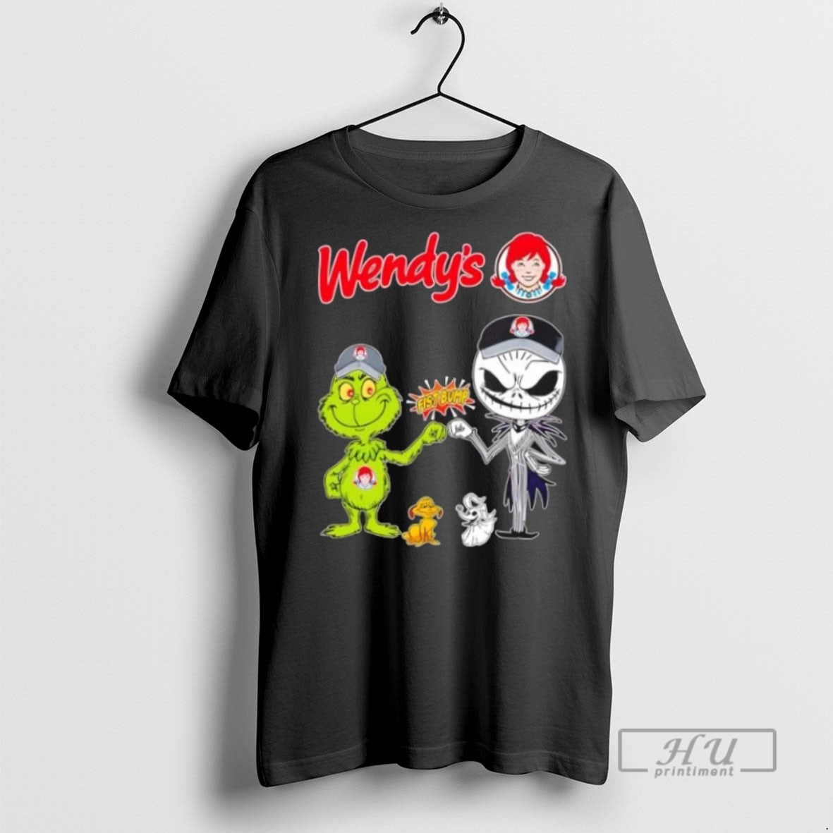 Limited Edition Wendys X Grinch And Jack Skellington - Adult & Kids T-Shirts, Sweatshirts & Hoodies apparel design preview 1