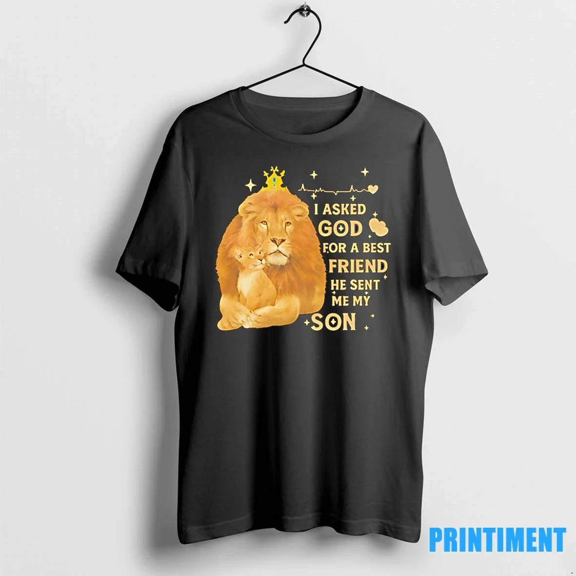 Lion I Asked God For The Best Friend He Sent Me My - Adult & Kids T-Shirts, Sweatshirts & Hoodies apparel design preview 1