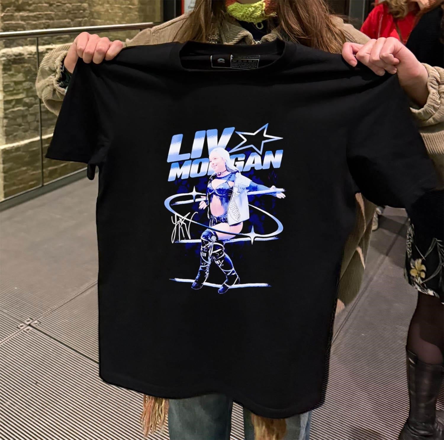 Liv Morgan Blue Star Wrestling GFX Pro Wrestler - Adult & Kids T-Shirts, Sweatshirts & Hoodies apparel design preview 2