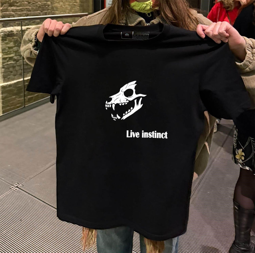 Live instinct Wolf Skeleton Skull Head Gothic Design - Adult & Kids T-Shirts, Sweatshirts & Hoodies apparel design preview 2