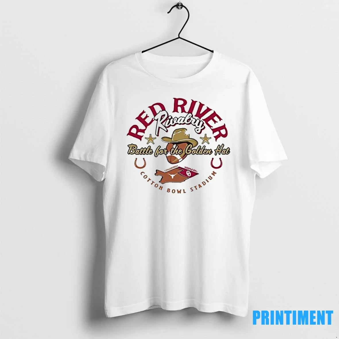 Longhorns Vs Ou 2025 Red River Rivalry Golden Hat - Adult & Kids T-Shirts, Sweatshirts & Hoodies apparel design preview 1
