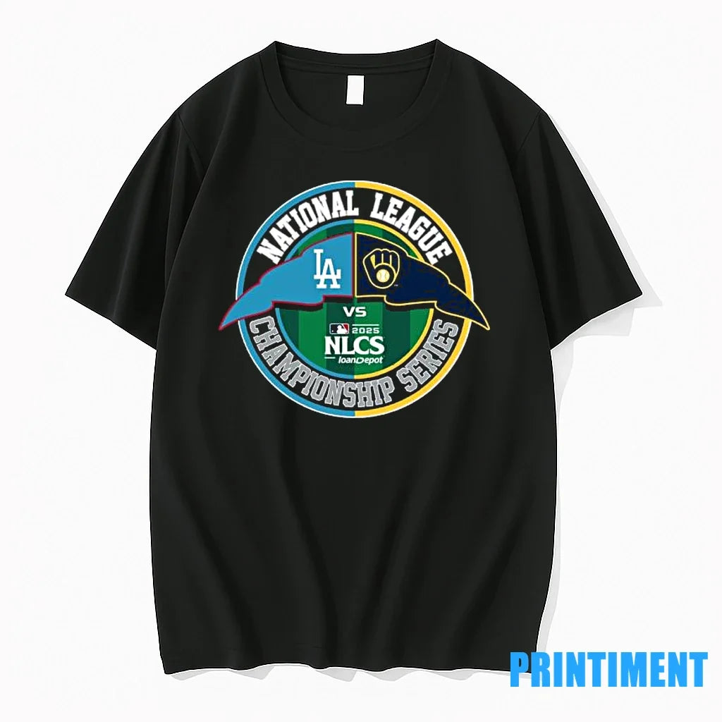 Los Angeles Dodgers Vs Milwaukee Brewers 2025 Nlcs - Adult & Kids T-Shirts, Sweatshirts & Hoodies apparel design preview 1