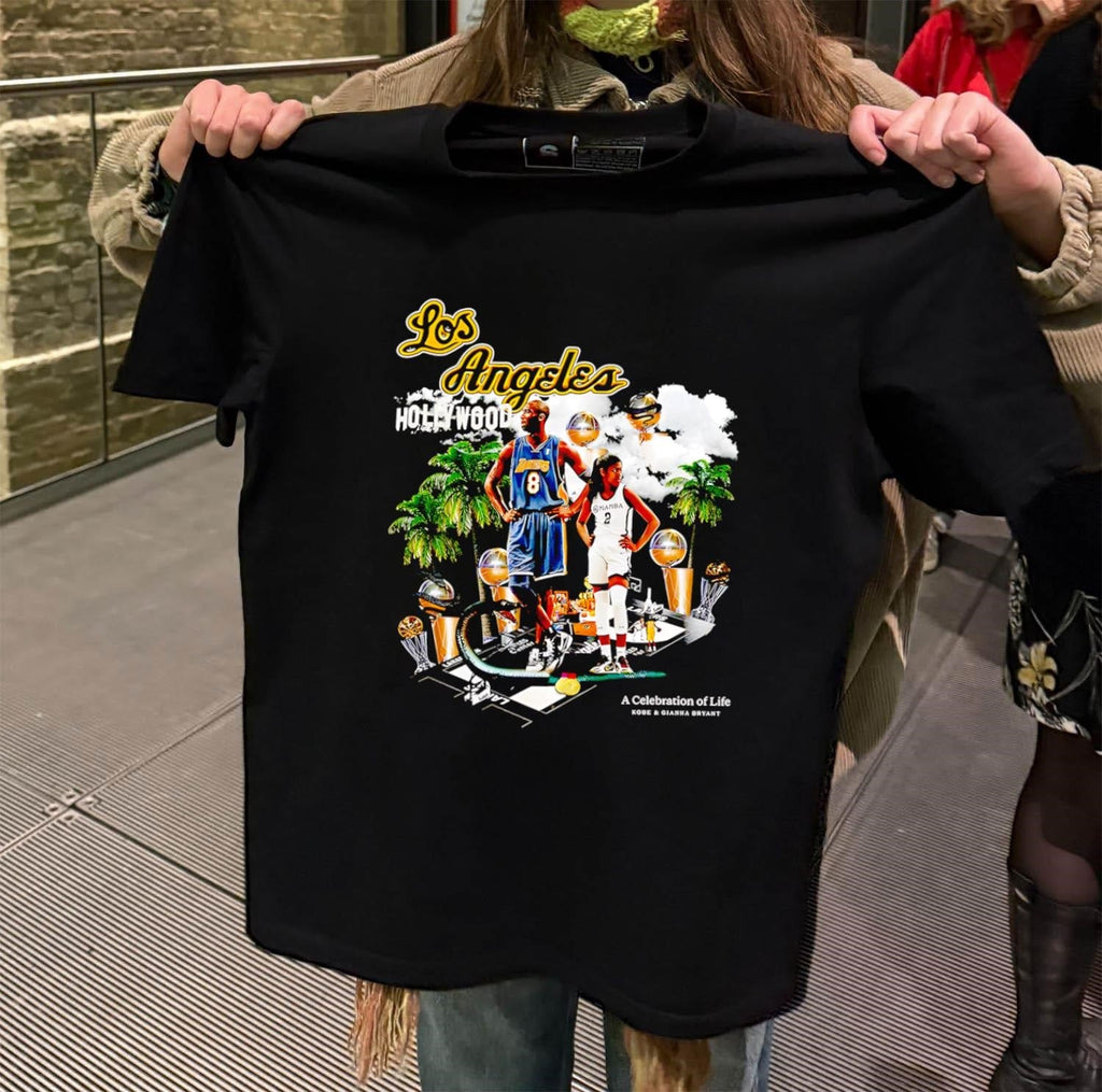 Los Angeles Hollywood Kobe And Gianna Celebration - Adult & Kids T-Shirts, Sweatshirts & Hoodies apparel design preview 2