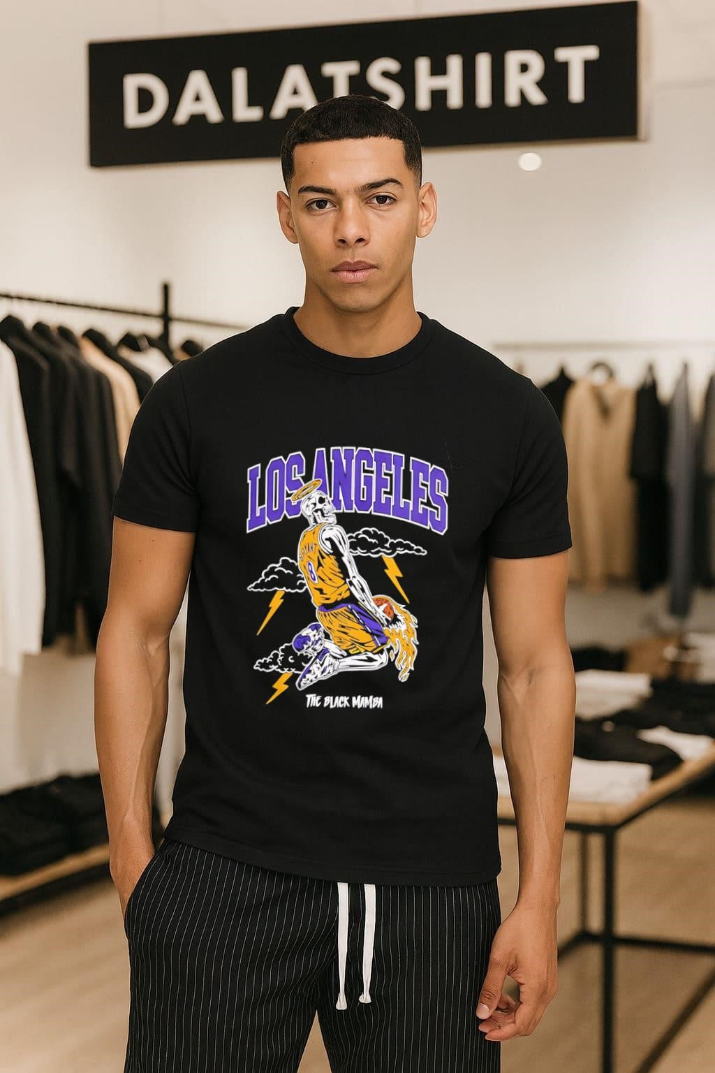 Los Angeles Kobe Bryant 8 Skeleton Halo Black Mamba - Adult & Kids T-Shirts, Sweatshirts & Hoodies apparel design preview 1