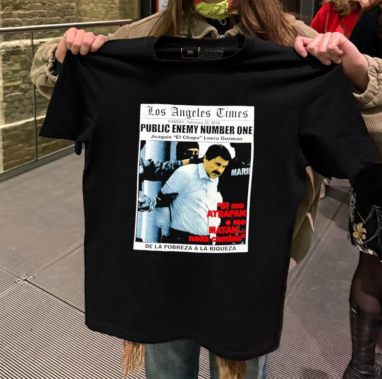 Los Angeles Times Public Enemy Number One Joaquin El - Adult & Kids T-Shirts, Sweatshirts & Hoodies apparel design preview 2