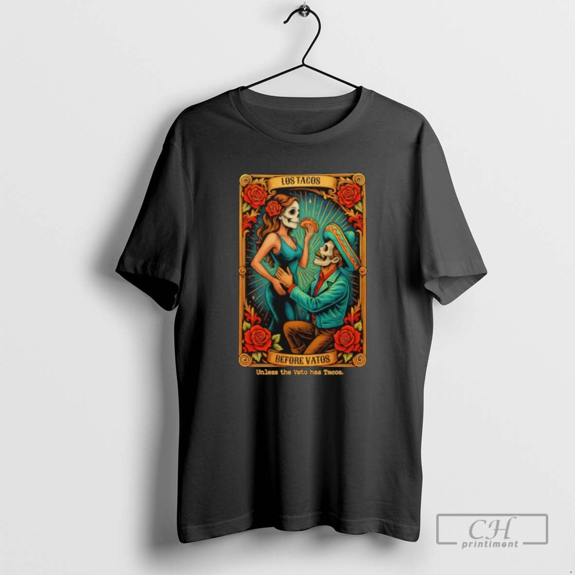 Los Tacos Before Vatos Tarot Card Halloween - Adult & Kids T-Shirts, Sweatshirts & Hoodies apparel design preview 1