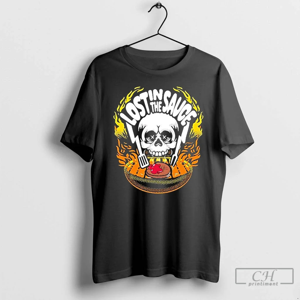 Lost In The Sauce Skull - Adult & Kids T-Shirts, Sweatshirts & Hoodies apparel design preview 1