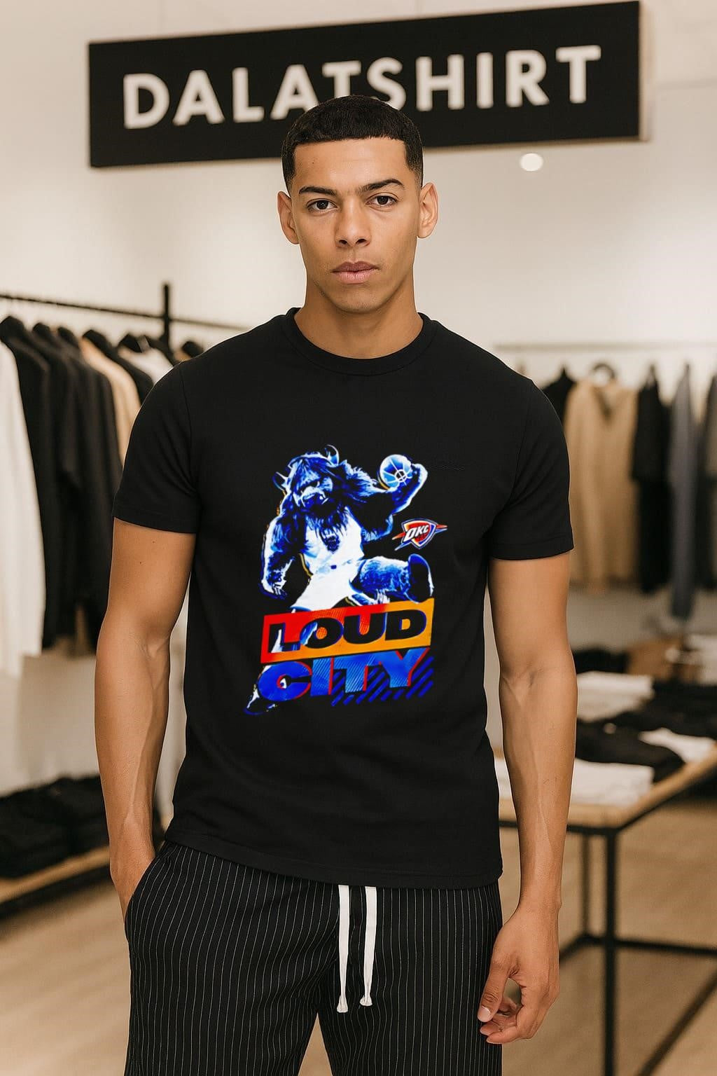 Loud City Rumble The Bison Mascot Oklahoma Thunder - Adult & Kids T-Shirts, Sweatshirts & Hoodies apparel design preview 1