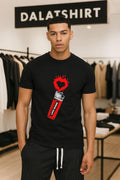 Love Burns Heart Flame Red Lighter Illustration - Adult & Kids T-Shirts, Sweatshirts & Hoodies apparel design preview 1