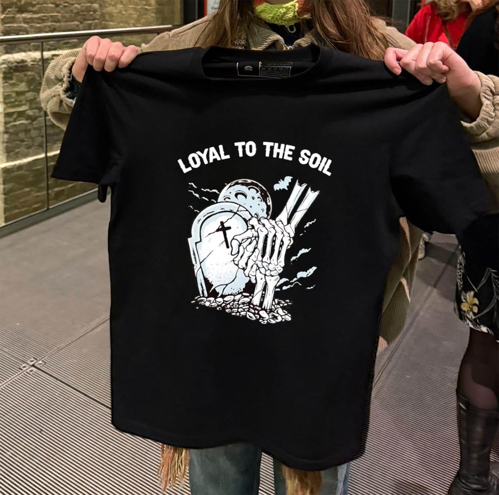 Loyal to the soil skeleton hands grave moon - Adult & Kids T-Shirts, Sweatshirts & Hoodies apparel design preview 2