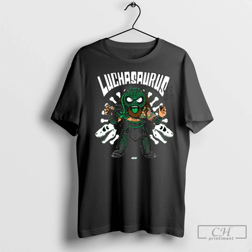 Luchasaurus Back From Long Sleve - Adult & Kids T-Shirts, Sweatshirts & Hoodies apparel design preview 1