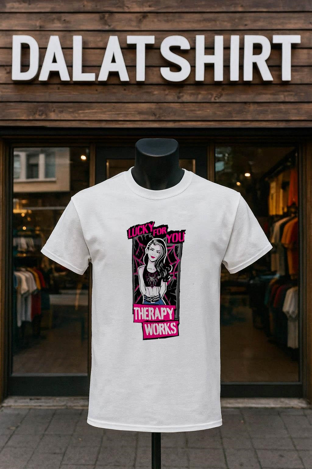 Lucky For You Therapy Works Spider Web Girl - Adult & Kids T-Shirts, Sweatshirts & Hoodies apparel design preview 1