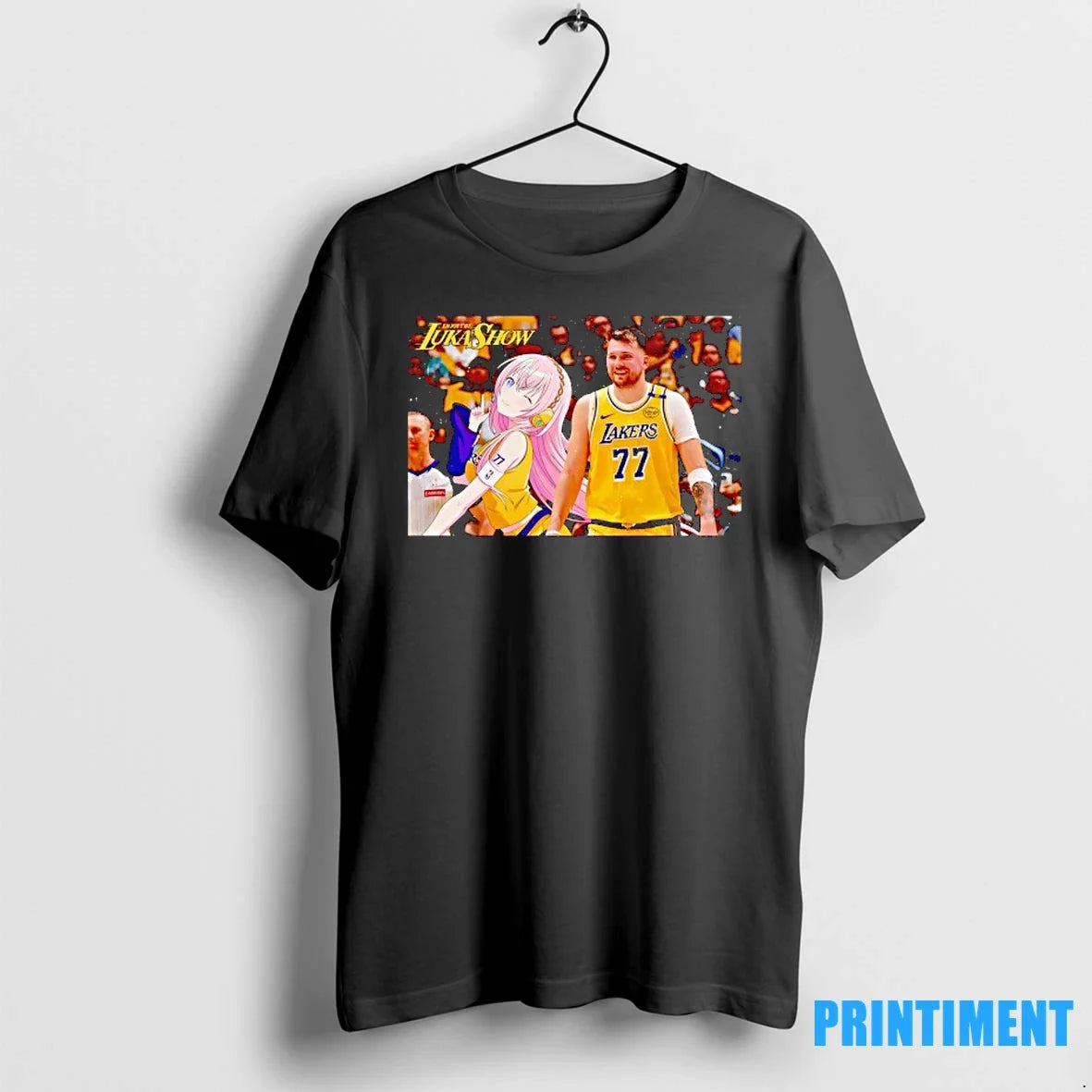 Luka Doncic Los Angeles Lakers X Anime Photo Sweater - Adult & Kids T-Shirts, Sweatshirts & Hoodies apparel design preview 1