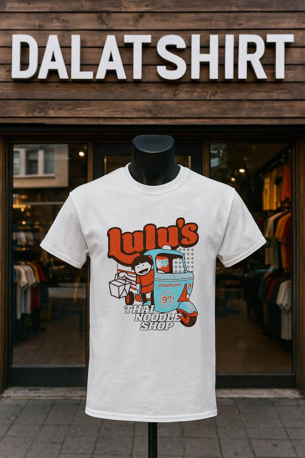 Lulu's Thai Noodle Shop 97 Tuk Cartoon - Adult & Kids T-Shirts, Sweatshirts & Hoodies apparel design preview 1