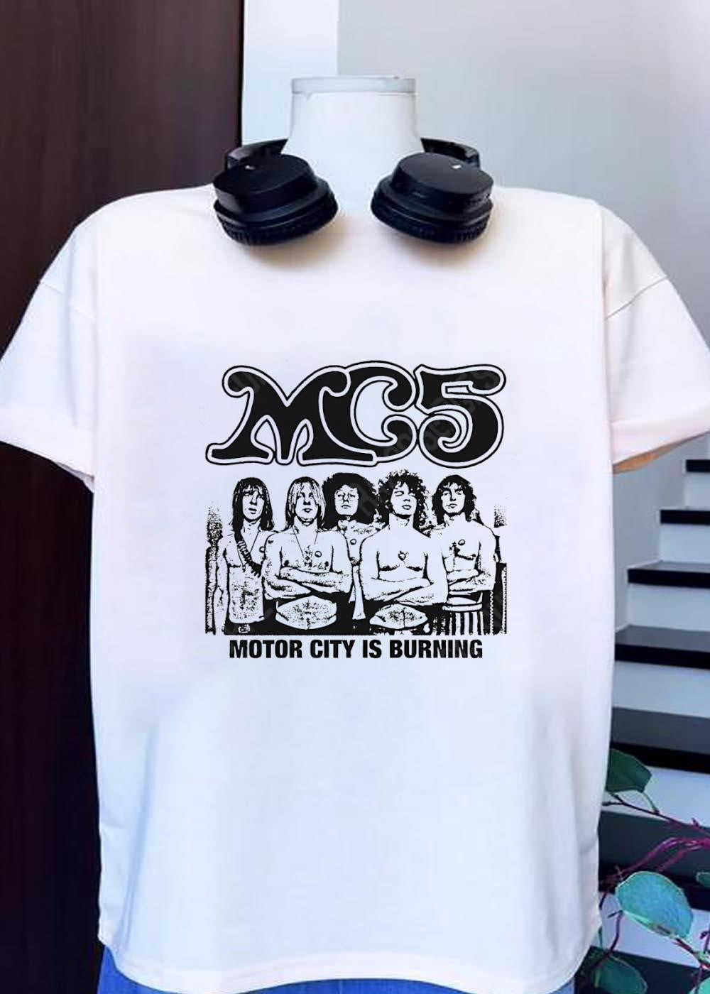 MC5 Band Motor City Is Burning - Adult & Kids T-Shirts, Sweatshirts & Hoodies apparel design preview 1