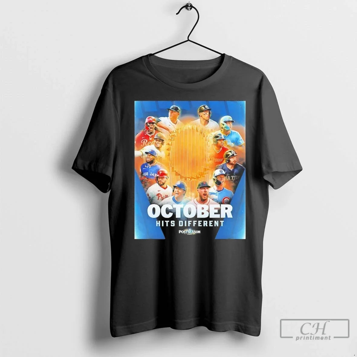 Mlb Postseason 2025 October Hits Different - Adult & Kids T-Shirts, Sweatshirts & Hoodies apparel design preview 1