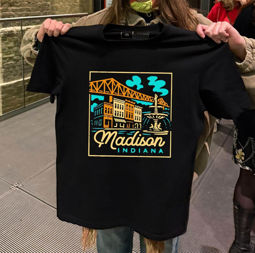 Madison Indiana Broadway Fountain Milton Wright - Adult & Kids T-Shirts, Sweatshirts & Hoodies apparel design preview 2