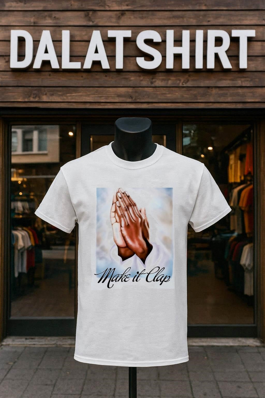Make It Clap praying hands in sky - Adult & Kids T-Shirts, Sweatshirts & Hoodies apparel design preview 1