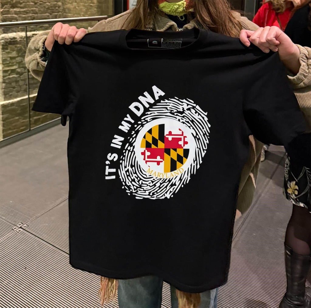 Maryland Flag Fingerprint It's In My DNA Graphic - Adult & Kids T-Shirts, Sweatshirts & Hoodies apparel design preview 2