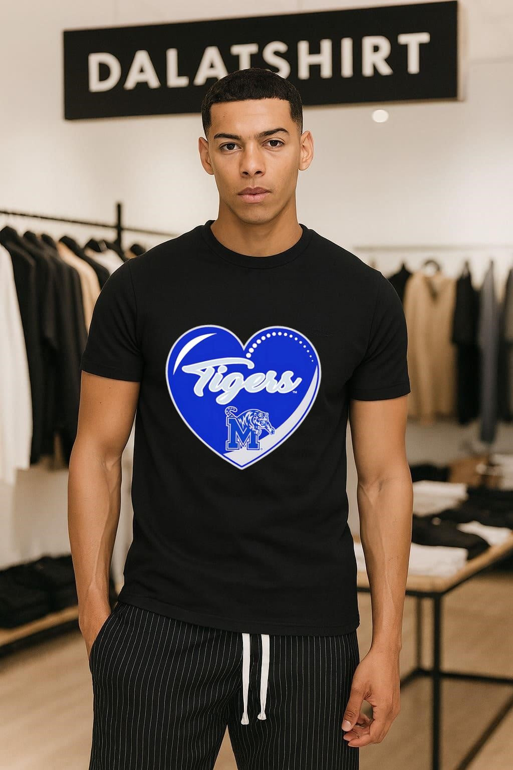 Memphis Tigers Bubble Heart - Adult & Kids T-Shirts, Sweatshirts & Hoodies apparel design preview 1