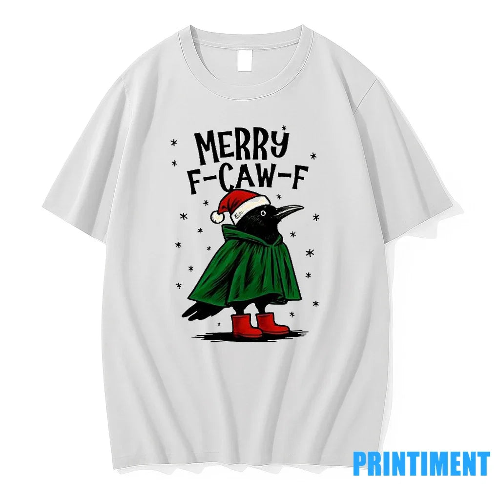 Merry F Caw Christmas Sweater - Adult & Kids T-Shirts, Sweatshirts & Hoodies apparel design preview 1